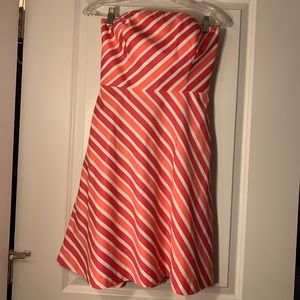 Ann Taylor Petite strapless striped dress - 4P